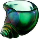 Zierschale "Muschel" Seguso Murano Mitte 20. Jh. für Veronese/Marcel Barbier. Farbloses Glas mit