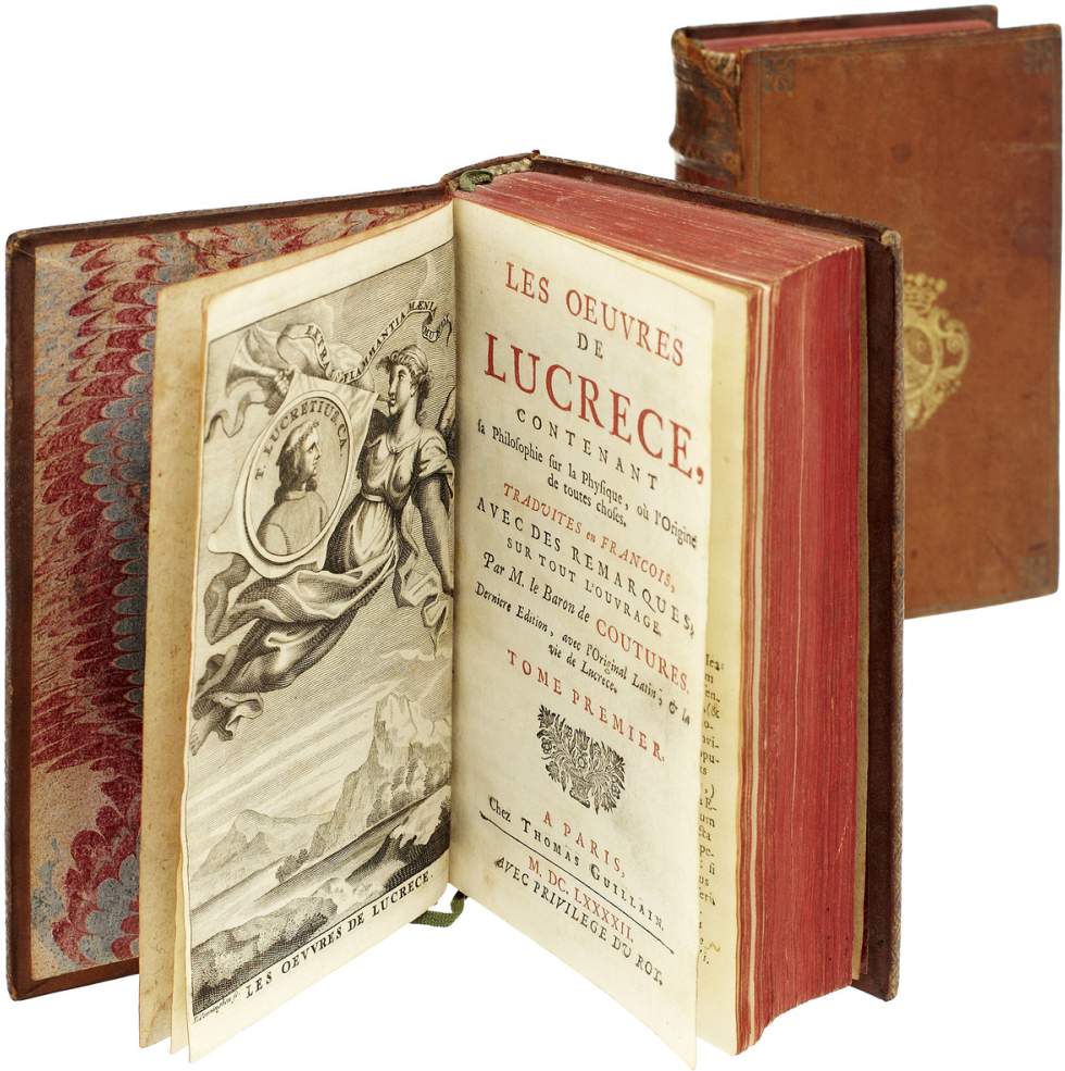 Lukrez "Les oeuvres de Lucrece ... traduites en Français .. par M. le Baron de Coutures". Paris