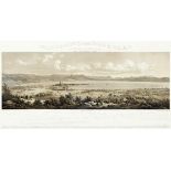 Bodensee-Panorama 19. Jh. Lithografie von Jacottet/Poeppel. "... von Lindau bis Rorschach gezeichnet