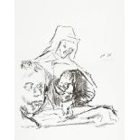 Kokoschka Oskar 1886 Poechlarn - 1980 Montreux "Familie". Lithografie auf Büttenpapier. Signiert.