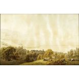 Lory Mathias Gabriel fils 1784 - 1846 Bern "Genfersee Landschaft". Aquarell über Tusche und