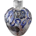 Vase "G. Spörri" Neuhausen um 1960. Gustav Spörri. Mehrfarbig glasierte Keramikvase mit stilisierter