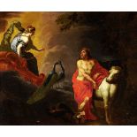 Anonym 18. Jh. "Mythologische Szene mit Zeus und Hera". Oel auf Leinwand. Alte Reparaturstelle, am