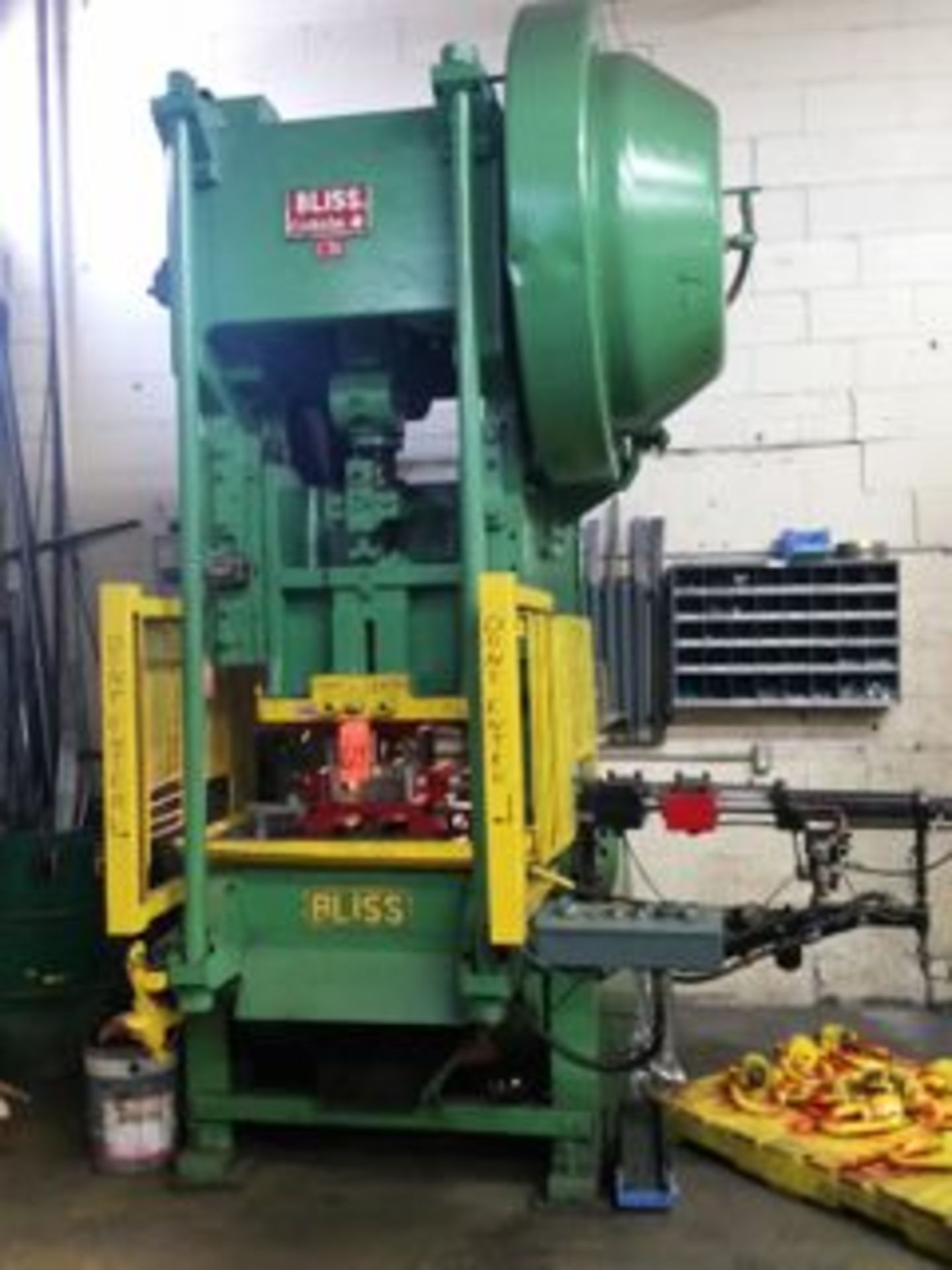 Bliss C75 75 Ton Mechanical Press with air clutch safety devices PLS controller 15" daylight 3"