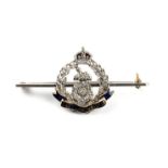 Sweetheart Brooches: The East Lancashire Regiment, composed from yellow and white metals and