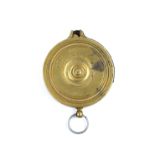 A brass cap dispenser by Allport, the screw-off lid decorated with concentric circles and stamped S.