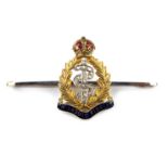 Sweetheart Brooches: The Royal Army Medical Corps, composed from 15ct gold and white metal,