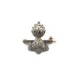 Sweetheart Brooches: The Royal Artillery, composed from yellow and white metals and embellished with