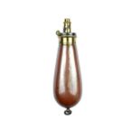 A small Tranter type powder flask, lacquered brass spring top with adjustable nozzle, by G&J.W.H the