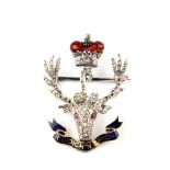 Sweetheart Brooches: The Seaforth Highlanders, composed from yellow and white metal and