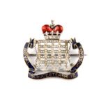 Sweetheart Brooches: Royal Gloucestershire Hussars, composed from yellow and white metal and