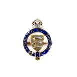 Sweetheart Brooches: The Essex Yeomanry, composed from yellow metal and embellished with blue and