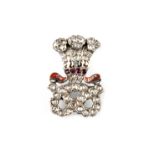 Sweetheart Brooches: The Staffordshire Regiment, composed from white metal and embellished with