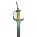 A Firangi, 102cm double fullered blade, characteristic hilt, the base reinforcing the forte, pierced