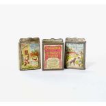 Reserve: 90 EUR    3 Stollwerck Candy Container "Pfefferminzpastillen", tin, paint d., rust d., C 2