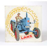 Reserve: 50 EUR    Tin Sign "Lanz", flat, embossed, paint d., rusty, small dents + scratches, C 2-3