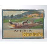 Reserve: 30 EUR    Tin Sign "Westfalia", flat, rust d., part. handpainted, C 3    Blechschild "