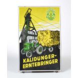 Reserve: 60 EUR    Enamel Sign, Kaliduenger, folded, min. chippings on top and edges, C 1
