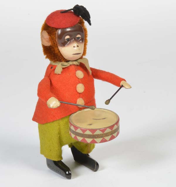 Schuco Solisto - Singe Jouant Du Tambour - U.S. Zone Germany - Tôle - Occasion