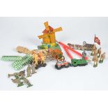 Reserve: 30 EUR    Bundle Toys, US Z. Germany/Germany pw, tin/composite a.o., part. paint d., C 1-/