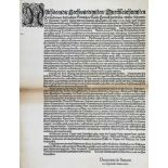 Verordnung zum Collegial-Tag. (Nbg.), o.Dr. 20. Sept. 1611. Folio. Satzspiegel 35 x 27 cm. 1 Bl.