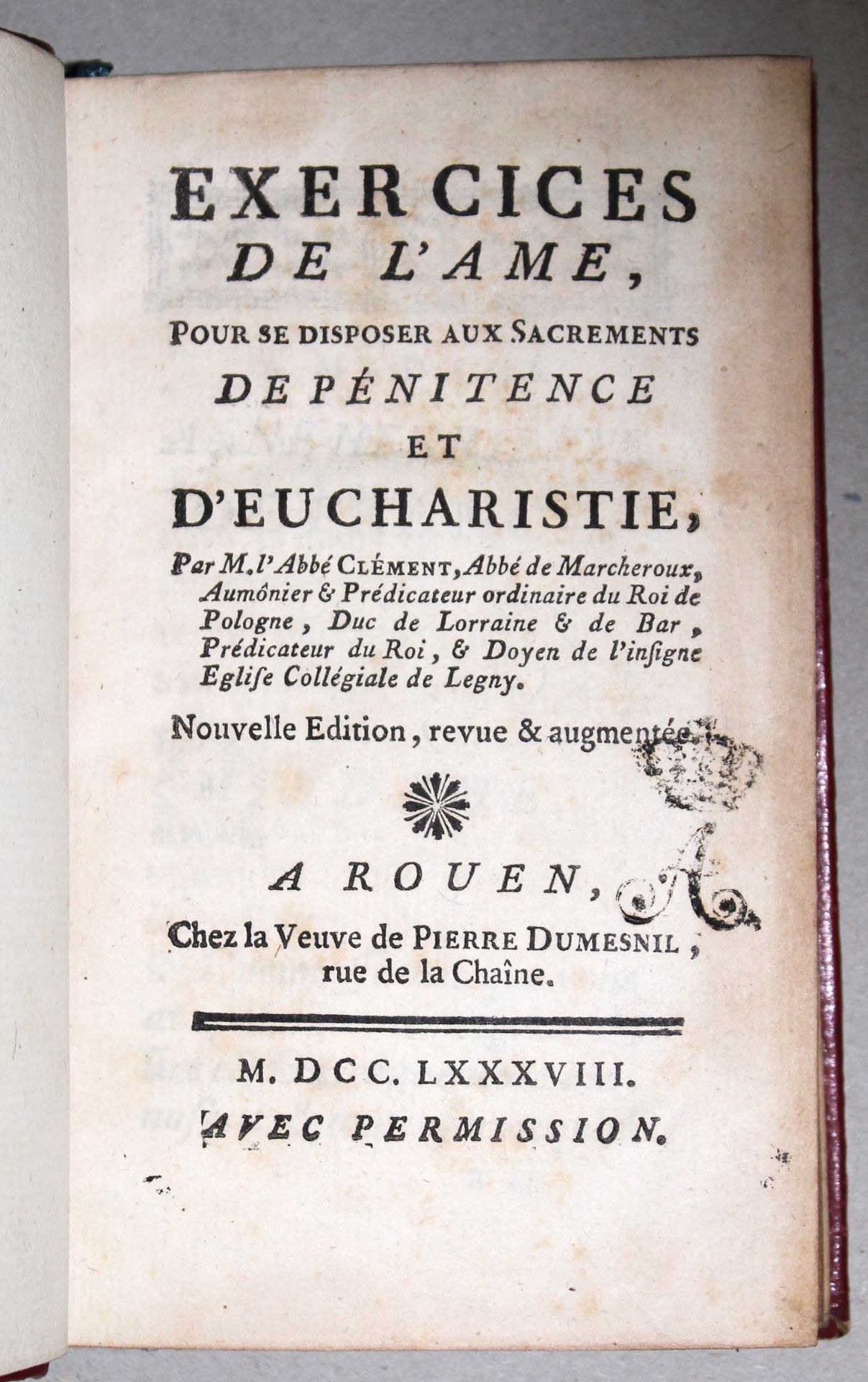 Avrillon,(J.B.). Conduite pour passer saintement le careme,... Nouvelle ed. Paris, Belin 1803. 2 - Bild 4 aus 4