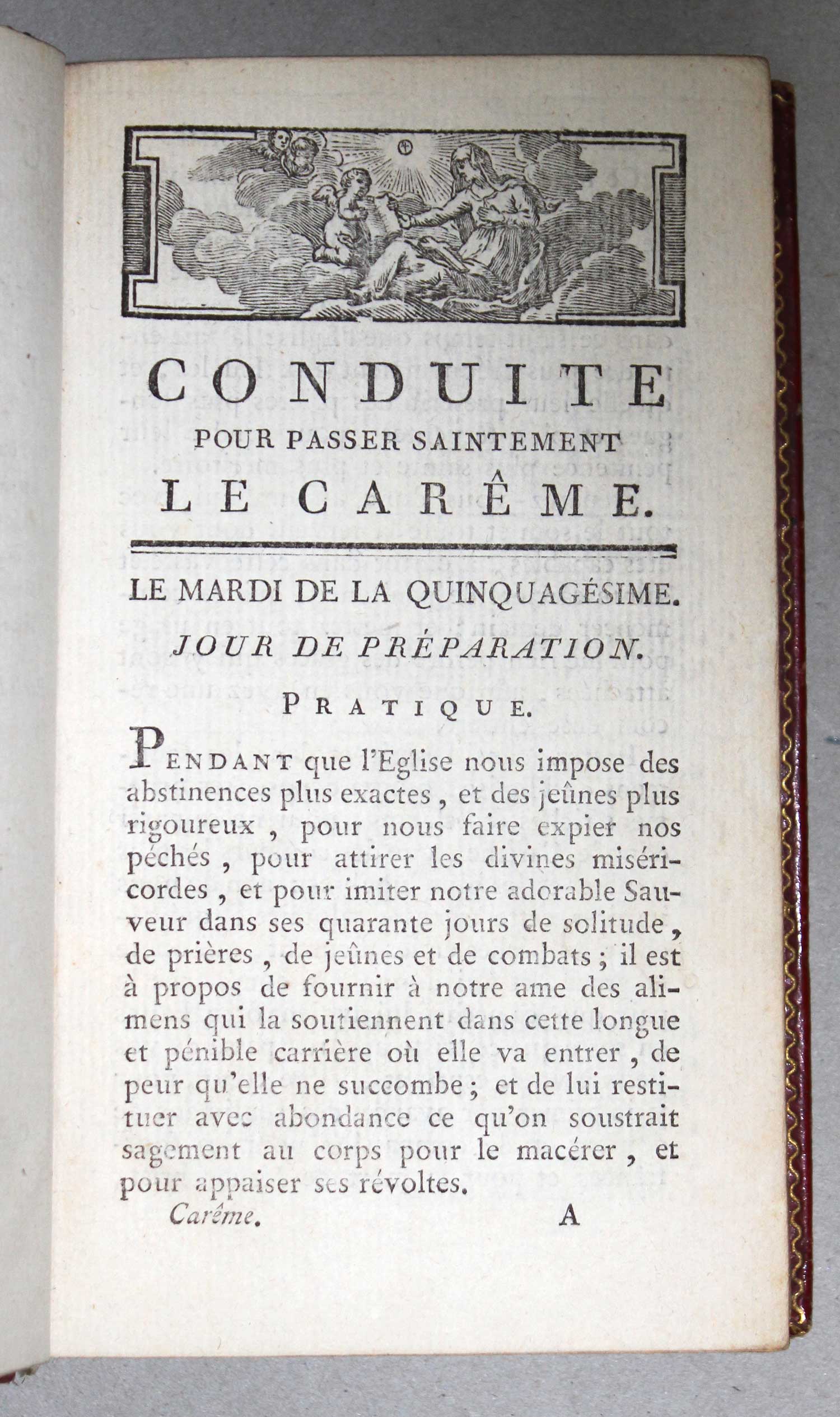 Avrillon,(J.B.). Conduite pour passer saintement le careme,... Nouvelle ed. Paris, Belin 1803. 2 - Image 3 of 4