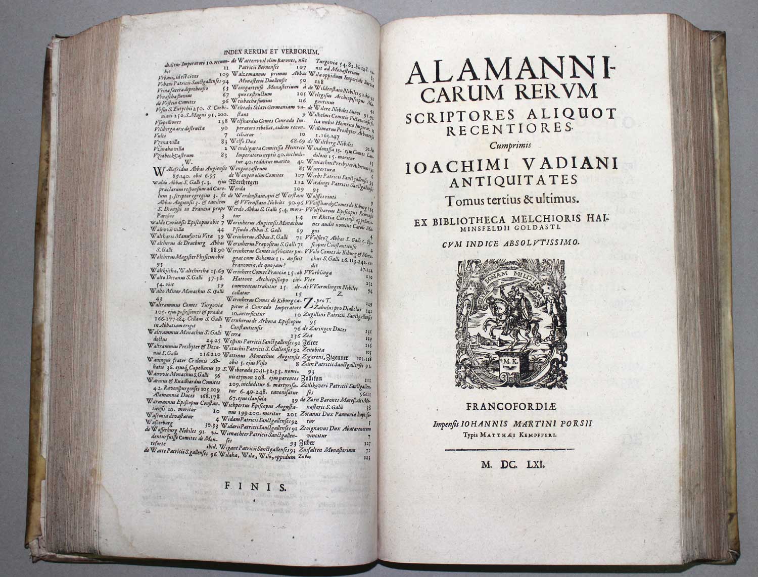 Goldast von Haiminsfeld,M. Rerum Alamannicarum scriptores aliquot vetusti. 3 Tle. in 1 Bd. Ffm., J. - Image 5 of 8