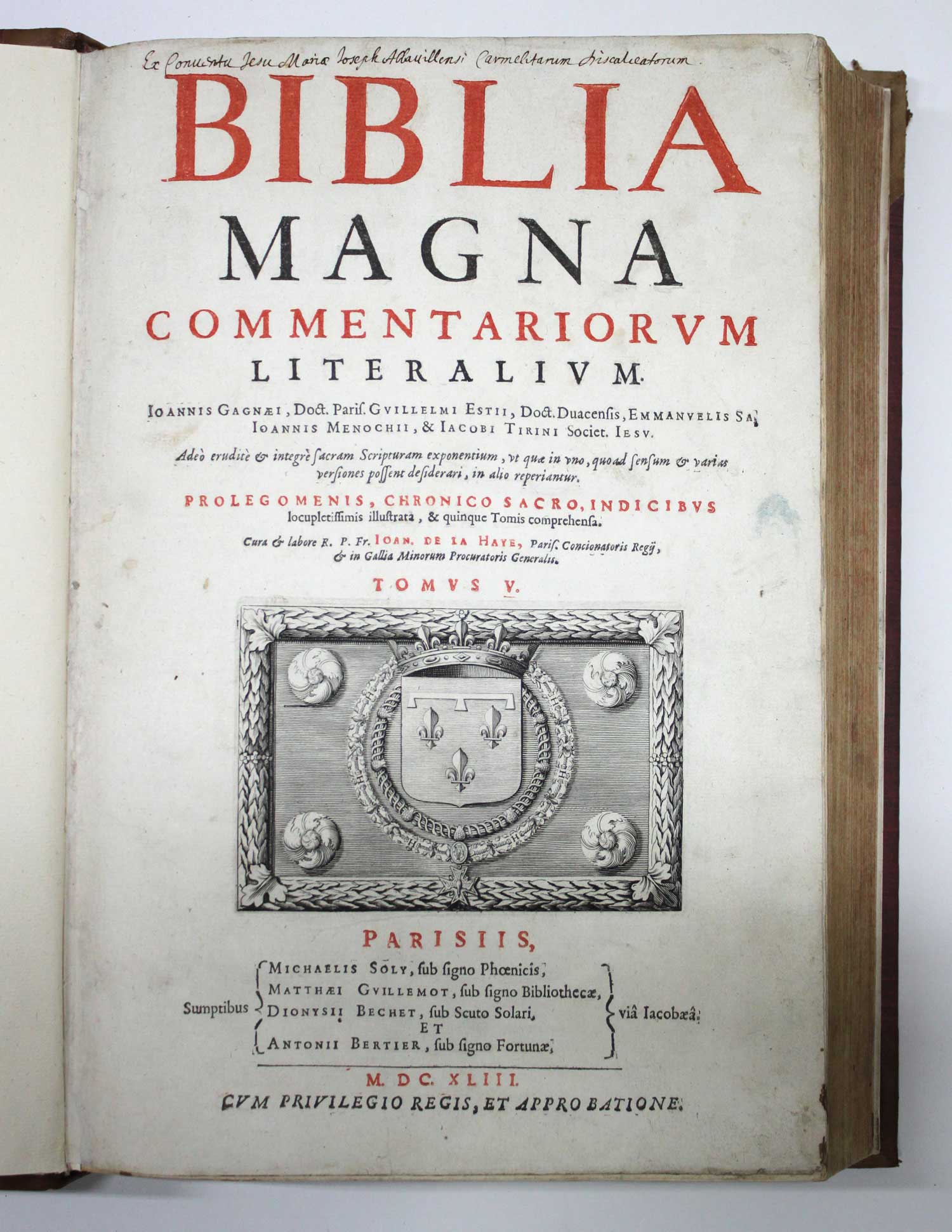 Biblia magna commentariorum literalium Joannis Ganaei, Guillelmi Estii, Emmanuelis Sa, Ioannis - Image 2 of 11