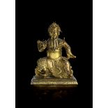 A FINE GILT-BRONZE FIGURE OF GUANDI
China, Beijing workshops, 18th century. Height 11 cm.
The God of