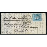 France - 1870 (Oct 6) Entire letter to Elbenf endorsed "Ballon Monte", franked 20c tied by