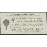 Great Britain - 1897 Printed handbill (190x89mm) on thin paper depicting a balloon, headed "A