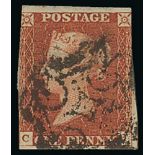 Channel Islands - 1841 1d Red brown plate 33 CJ used with a fine strike of the rare and very