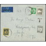 Israel - Postage Dues. 1949 Cover sent within Haifa bearing Doar Ivri 5m and Palestine 10m, the