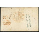 Ship Letters, India Letters & Mobile Boxes - 1856 Stampless cover to London "per Vesta" with an oval