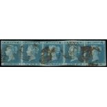 1841 2d Blues - Used horizontal strips of five (4) or six, block of four and blocks of six (2),