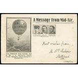 Great Britain - 1907 (Oct 12) Daily Graphic Balloon Post, special postcard depicting the three crew,