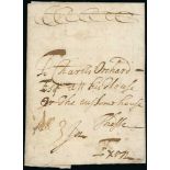 Localities - Falmouth. 1704 (Oct 23) Entire letter from Falmouth to Exeter with manuscript "