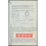 - 1946 (May 10) Six page "Petition for Postage Stamps", submitted to the Postmaster-General of