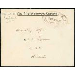 R.A.F Official Postal Services, 1923-37 - 1923 (Nov 27) Stampless O.H.M.S cover to "Accounting