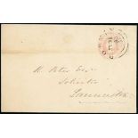 Localities - Bodmin. 1843 (July 31) 1d Pink postal stationery cover to Launceston cancelled by