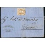 The Austrian Post Office - 1871 Entire letter to Trieste bearing 1867 15s tied by a fine Larnacca