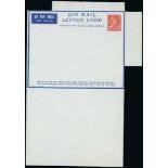 Air Letters & Douglas Gumbley Papers - 1933 Air mail letter card, unfolded proof in the issued