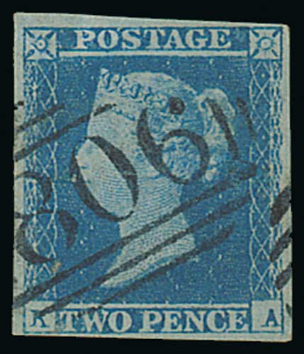 1841 2d Blues - Used stamps with numeral cancels in blue comprising singles (5) and a pair, GG - Image 2 of 2