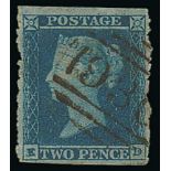 1841 2d Blues - ED with private pin-perf at left and right sides, fine used with "980" numeral