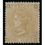 Other Stamps - 1862 9d Straw mint, part gum (possibly regummed), fine. S.G. 87, £4,000. Photo on