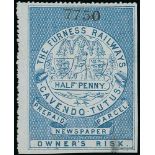 Railways - Furness Railways. c.1860 Newspaper Parcel ½d and 1d blue (corner fault), unlisted by