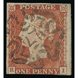 Other Stamps - 1841 1d Red brown plate 18 RI used with a superb Wotton Under Edge Maltese Cross,