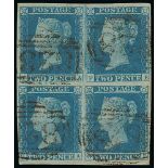 1841 2d Blues - Used blocks of four including IE-JF, IF and JF touched on one side; FA-GB, GA just