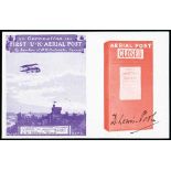 Great Britain - Violet London to Windsor postcard with a red postbox and "AERIAL POST CLOSED"